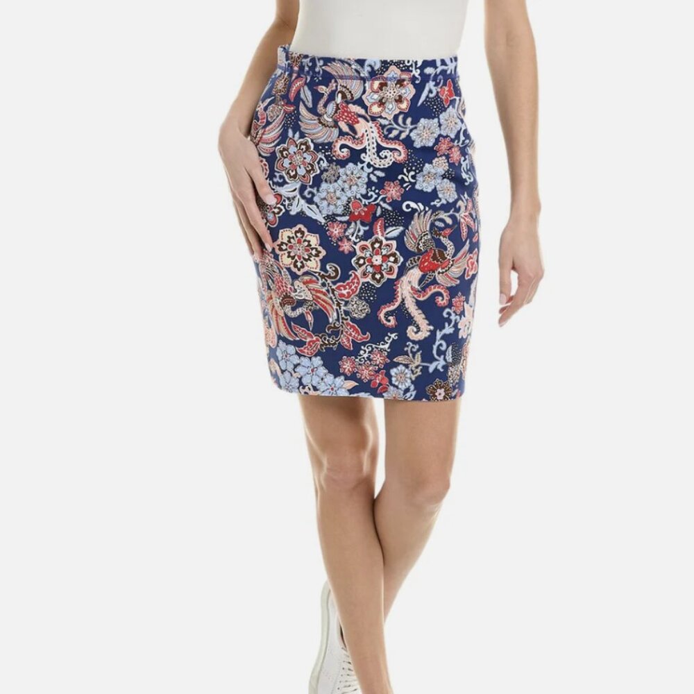 NWOT J. McLaughlin M Blue Pattern Halle Skirt